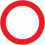 verkeersbord gesloten verklaring, rond wit bord met rode rand